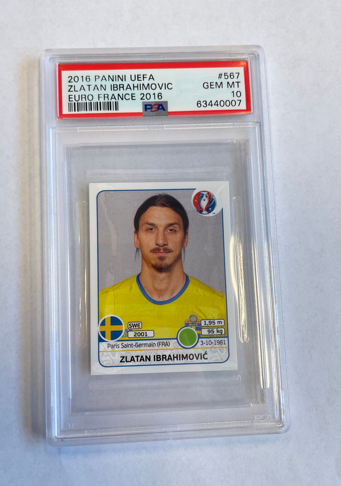 2016 Panini UEFA Zlatan Ibrahimovic PSA 10 POP 1 Euro 2016