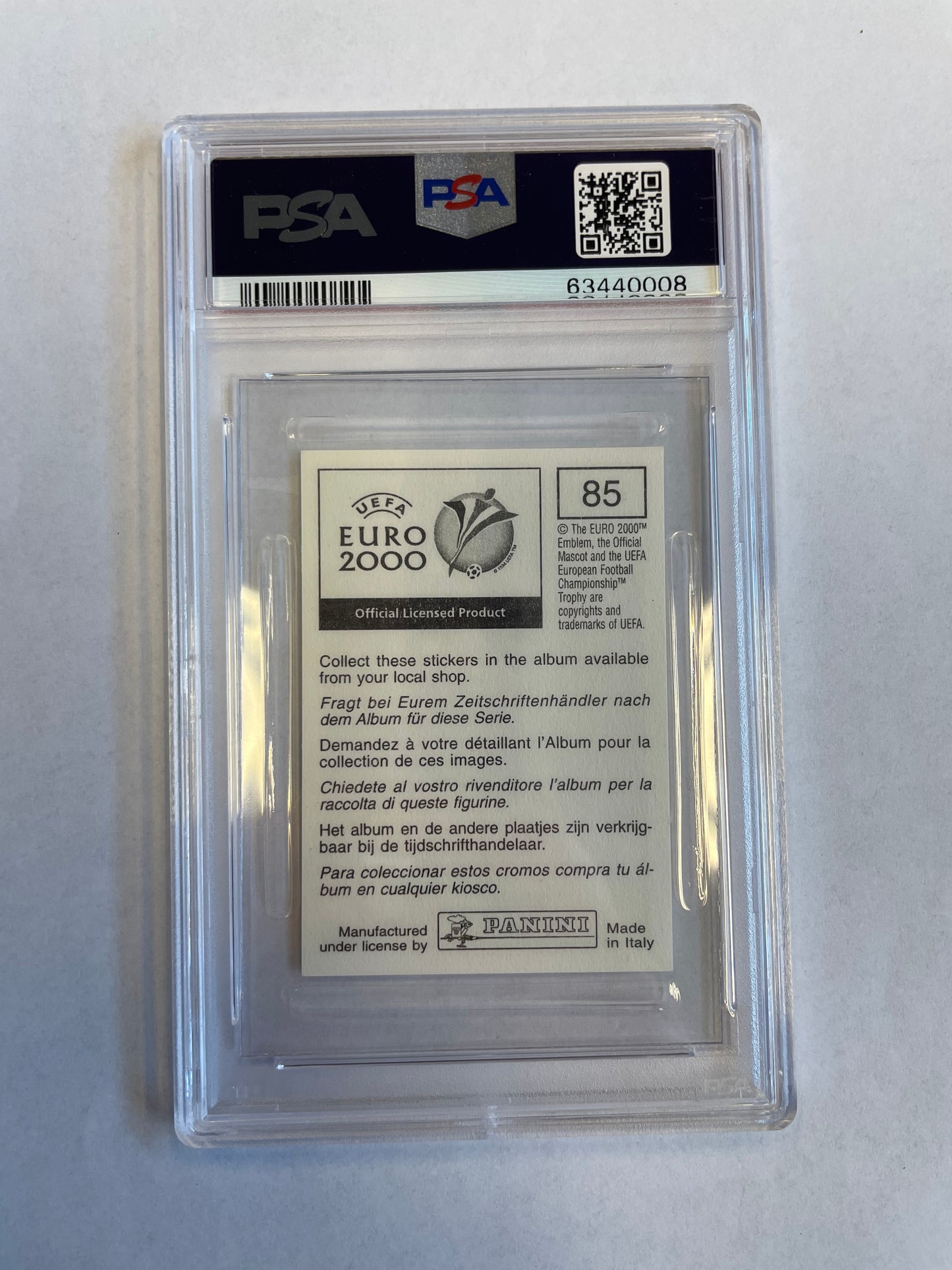 2000 Panini UEFA Euro David Beckham PSA 9